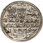 Poland 3 Groszy 1597 Olkusz Sigismund III Vasa (1587-1632). Obverse: Crowned bust right. Reverse: Value; divided date...