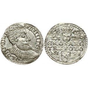 Poland 3 Groszy 1598 Olkusz Sigismund III Vasa (1587-1632). Obverse: Crowned bust right. Reverse: Value; divided date...