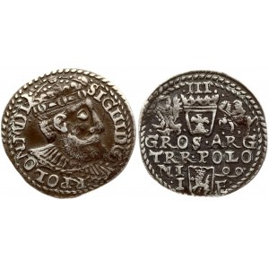 Poland 3 Groszy 1599 Olkusz. Sigismund III Vasa (1587-1632). Obverse: Crowned bust right. Reverse: Value; divided date...