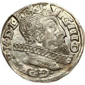 Poland 3 Groszy 1600 Wschowa Sigismund III Vasa (1587-1632). Obverse: Crowned bust right. Reverse: Value; divided date...