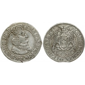 Poland Gdansk 18 Groszy 1651 GR John II Casimir Vasa (1649-1668). Obverse: King...