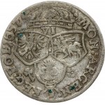 Poland 6 Groszy 1657/6 IT Krakow . John II Casimir Vasa (1649-1668). Obverse: Large crowned bust right in linear circle...