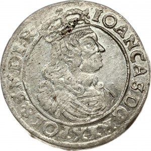 Poland 6 Groszy 1663 AT John II Casimir Vasa (1649-1668). Obverse: Large crowned bust right in linear circle. Reverse...