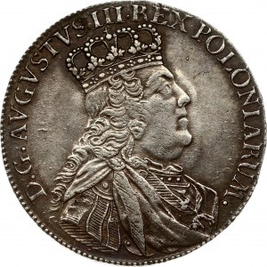 Poland 18 Groszy 1754 EC August III(1733-1763). Obverse: Large; crowned bust right. Obverse Legend...