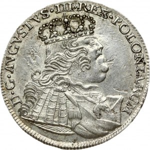 Poland 18 Groszy 1754 EC August III(1733-1763). Obverse: Large; crowned bust right. Obverse Legend...