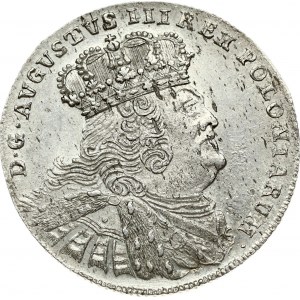 Poland 18 Groszy 1755 EC August III(1733-1763). Obverse: Large; crowned bust right. Obverse Legend...