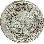 Poland 6 Groszy 1755 EC August III(1733-1763). Obverse: Crowned bust right. Reverse: Crowned; round 4...