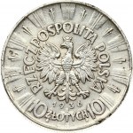 Poland 10 Zlotych 1936(w) Obverse: Eagle with wings open. Reverse: Head of Jozef Pilsudski left. Edge Description...