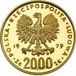 Poland 2000 Zlotych 1979MW Obverse: Eagle with wings open divides date. Reverse: Head of Mikolaj Kopernik 1/4 right...