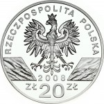 Poland 20 Zlotych 2008 Peregrine Falcon MW Obverse: National arms. Obverse Legend: RZECZPOSPOLITA POLSKA. Reverse...