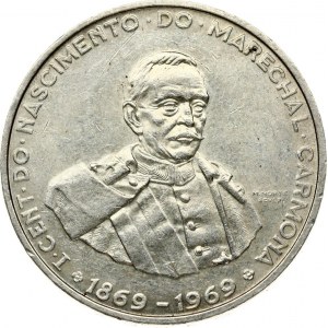 Portugal 50 Escudos 1969 100th Anniversary - Birth of Marechal Carmona; President. Obverse: Shield. Reverse...