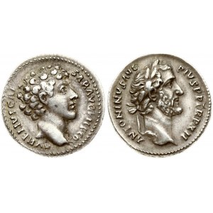 Roman Empire 1 Denarius (AD 141-143) Antoninus Pius with Marcus Aurelius as Caesar. AD 138-161. Rome mint...