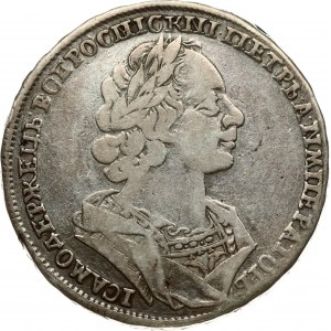 Russia 1 Rouble 1724 Moscow. Peter I (1699-1725). Obverse: Laureate bust right. Reverse...