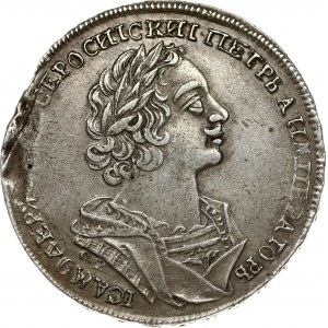 Russia 1 Rouble 1724 Moscow. Peter I (1699-1725). Obverse: Laureate bust right. Reverse...