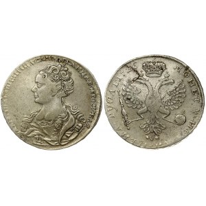 Russia 1 Rouble 1726 Catherine I (1725-1727). Obverse: Bust left. Reverse: Crown above crowned double-headed eagle. ...