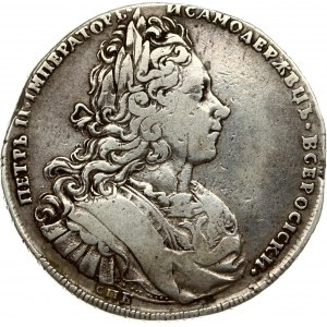 Russia 1 Rouble 1727 СПБ Peter II (1727-1729). Petersburg type . Obverse: Laureate bust right. Reverse...