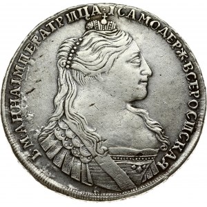 Russia 1 Rouble 1734 Anna Ioannovna (1730-1740). Obverse: Bust right. Reverse: Crown above crowned double...