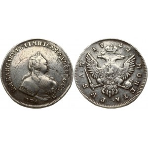 Russia 1 Rouble 1742 ММД Moscow. Elizabeth (1741-1762). Obverse: Crowned bust right. Reverse...