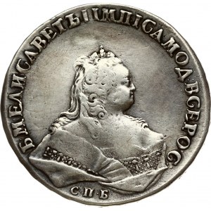 Russia 1 Rouble 1743 СПБ St. Petersburg. Elizabeth (1741-1762). Obverse: Crowned bust right. Reverse...