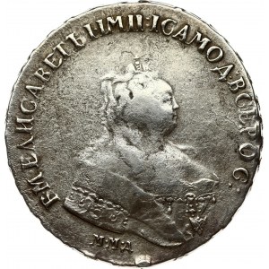 Russia 1 Rouble 1744 ММД Moscow. Elizabeth (1741-1762). Obverse: Crowned bust right. Reverse...