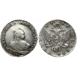 Russia 1 Rouble 1749 СПБ St. Petersburg. Elizabeth (1741-1762). Obverse: Crowned bust right. Reverse...