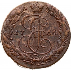 Russia 5 Kopecks 1766 ЕМ Ekaterinburg. Catherine II (1762-1796). Obverse: Crowned monogram divides date within wreath...