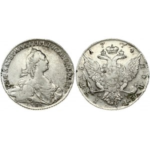 Russia 1 Rouble 1774 СПБ-ФЛ St. Petersburg. Catherine II (1762-1796). Obverse: Crowned bust right. Reverse...