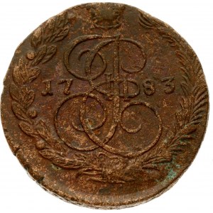 Russia 5 Kopecks 1783 ЕМ Ekaterinburg. Catherine II (1762-1796). Obverse: Crowned monogram divides date within wreath...