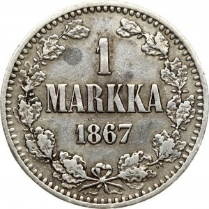 Russia For Finland 1 Markka 1867 S Alexander II (1854-1881). Obverse...