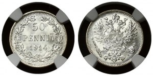 Russia For Finland 50 Pennia 1914 S Nicholas II (1894-1917). Obverse...