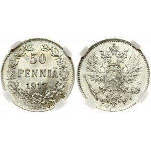 Russia For Finland 50 Pennia 1917 S Nicholas II (1894-1917). Obverse...