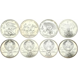 Russia USSR 10 Roubles (1977-1978) 1980 Summer Olympics Moscow. Obverse: Coat of arms of the Soviet Union; value; date...