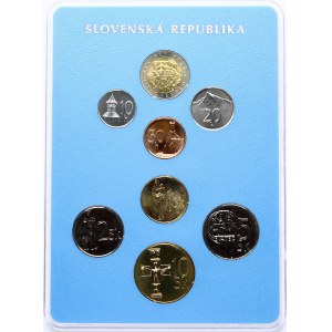 Slovakia 10-50 Halierov & 1-10 Korun 2003 SET. Obverse: Slovak shield; the date below; and the mintmark and designer...