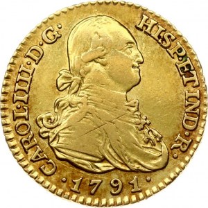 Spain 1 Escudo 1791 MF Charles IV(1788-1808). Obverse: Bust right. Obverse Legend...