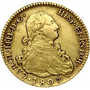 Spain 2 Escudos 1807 AI Charles IV(1788-1808). Obverse: Bust right. Obverse Legend...