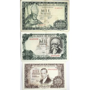 Spain 100 - 1000 Pesetas (1953-1971) Banknotes. Obverse: Portrait of Julio Romero de Torres, painter (1874 - 1930...