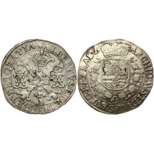 Spanish Netherlands BRABANT 1 Patagon (1612-21) Antwerp. Albert & Isabella (1612-1621). Obverse: St. Andrew's cross...