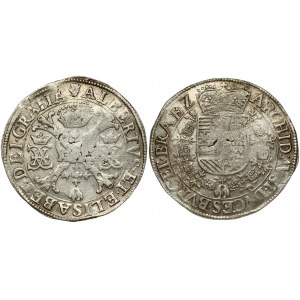 Spanish Netherlands BRABANT 1 Patagon (1612-21) Antwerp. Albert & Isabella (1612-1621). Obverse: St. Andrew's cross...