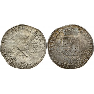 Spanish Netherlands BRABANT 1 Patagon (1612-1621) Antwerp. Albert & Isabella (1612-1621). Obverse: St. Andrew's cross...