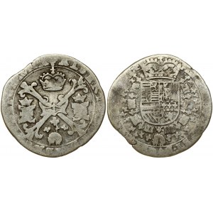 Spanish Netherlands FLANDERS 1/4 Patagon (1616-1620). Albert & Isabella (1612-1621). Obverse: St. Andrew's cross...