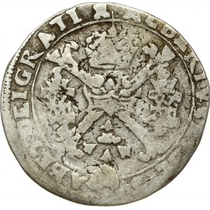 Spanish Netherlands TOURNAI 1/4 Patagon 1616. Albert & Isabella (1612-1621). Obverse: St. Andrew's cross; crown above...