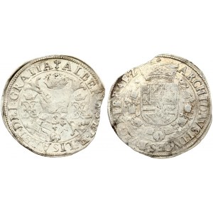 Spanish Netherlands BRABANT 1 Patagon (1617-1618) S-Hertogenbosch. Albert & Isabella (1612-1621). Obverse: St. Andrew...