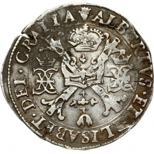 Spanish Netherlands BRABANT 1 Patagon 1617 Antwerp. Albert & Isabella (1612-1621). Obverse: St. Andrew's cross...