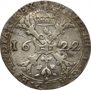 Spanish Netherlands BRABANT 1 Patagon 1622 Brussels. Philip IV(1621-1665). Obverse...