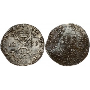 Spanish Netherlands FLANDERS 1 Patagon 1633 Philip IV(1621-1665). Obverse: St. Andrew's cross; crown above...