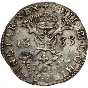 Spanish Netherlands FLANDERS 1 Patagon 1633 Philip IV(1621-1665). Obverse: St. Andrew's cross; crown above...