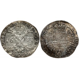 Spanish Netherlands BRABANT 1 Patagon 1633 Antwerp. Philip IV(1621-1665). Obverse...
