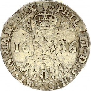 Spanish Netherlands BRABANT 1 Patagon 1636 Antwerp. Philip IV(1621-1665). Obverse...