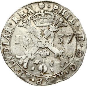 Spanish Netherlands BRABANT 1 Patagon 1637 Antwerp. Philip IV(1621-1665). Obverse...