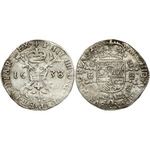 Spanish Netherlands FLANDERS 1 Patagon 1638 Philip IV(1621-1665). Obverse: St. Andrew's cross; crown above...